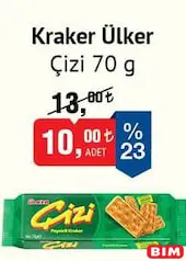 ÜLKER ÇİZİ KRAKER 70 G fiyat ve kampanya bilgisi